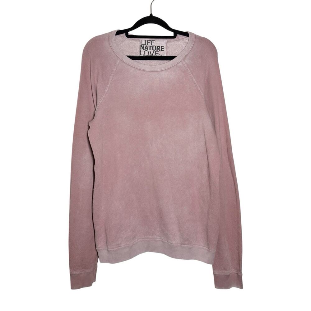 Freecity Pink Washed Relaxed Lucky Rabbit Pullover Raglan Sweatshirt Unisex S